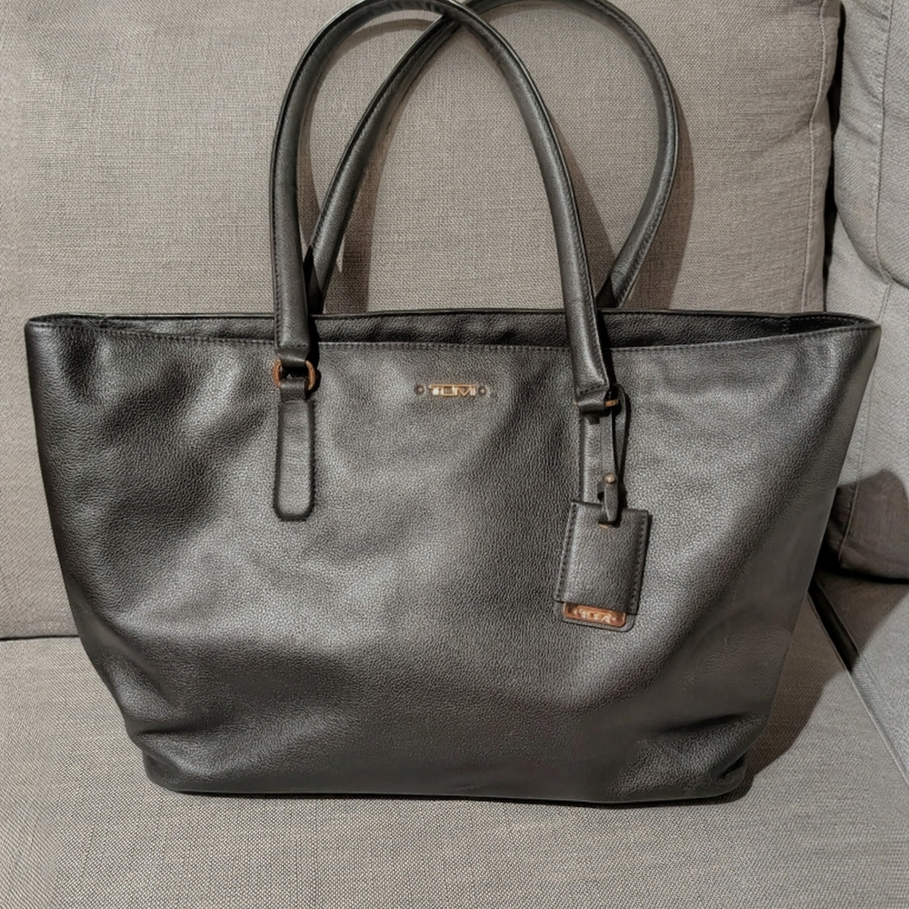 Tumi Voyageur Monika Black Leather Tote Travel Bag